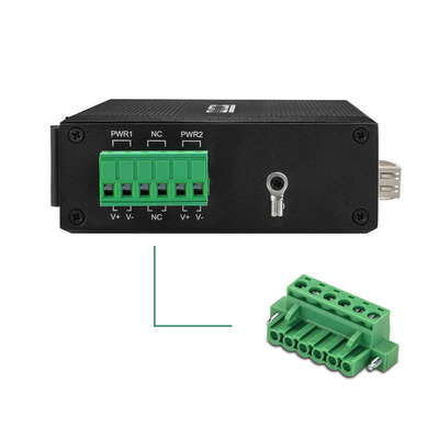 Przemysłowy konwerter multimedialny Ethernet Gigabit Din Rail Podwójne wejście zasilania niezarządzane