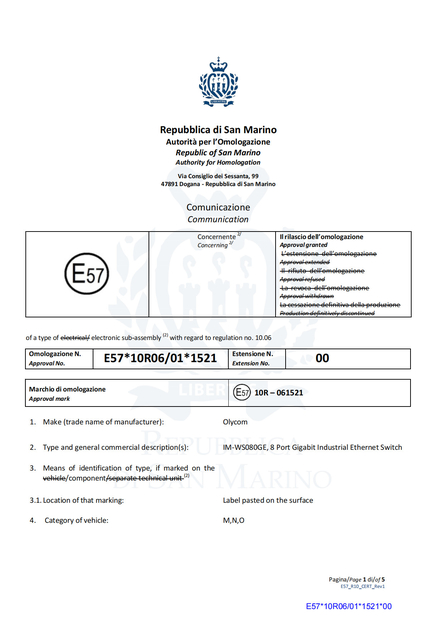 Chiny Shenzhen Olycom Technology Co., Ltd. Certyfikaty
